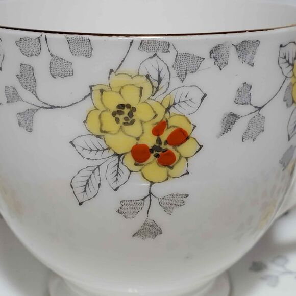 Melba Teacup and Saucer Yellow Flowers Vintage - Picture 3 of 9